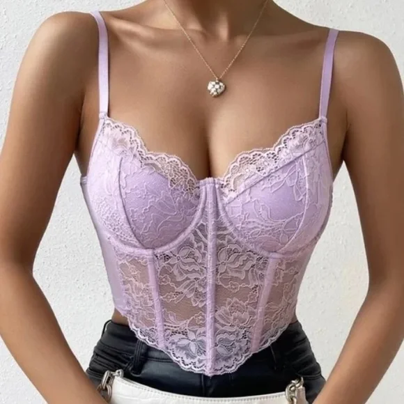 Luxe red corset crop top bralette - Picture 10 of 16